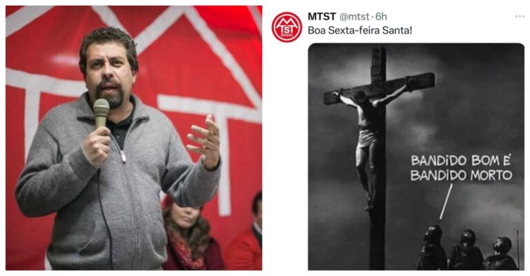 Le MTST de Guilherme Boulos se moque de la crucifixion : « criminel mort »